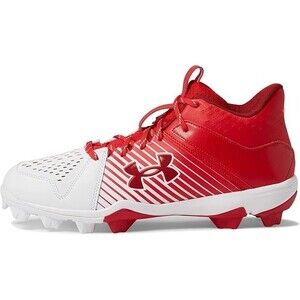 Under Armour Leadoff Mid RM White Red Baseball Cleats Mens Size 8 | New in Box